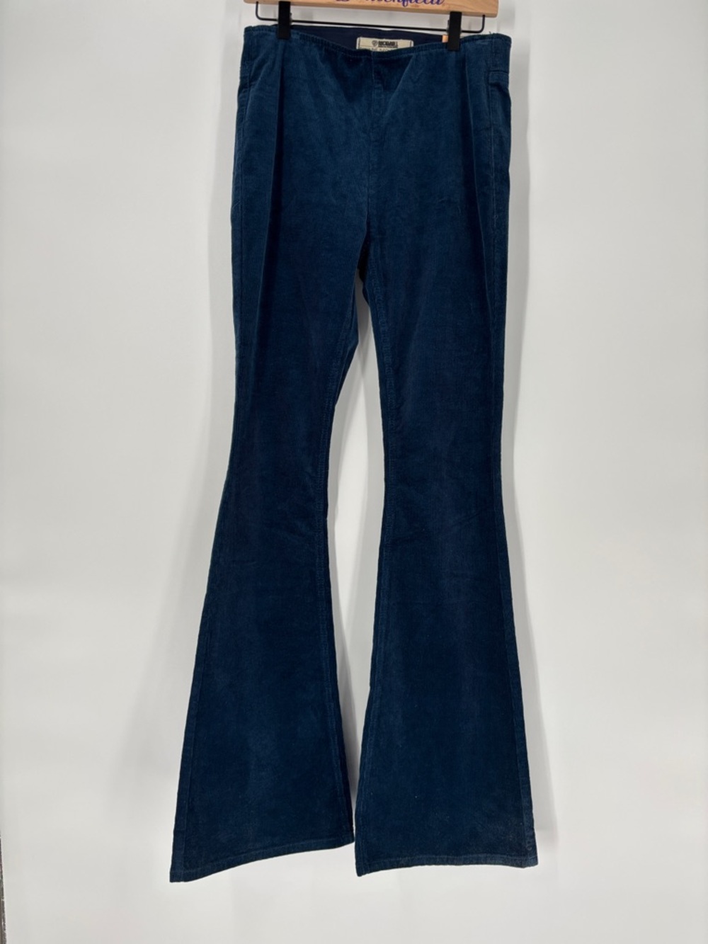Rock & Roll blue corduroy pull on flare bell bottoms new 28 x 36